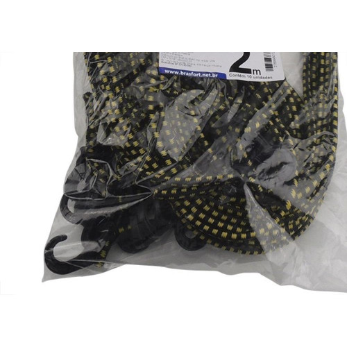 Elastico Para Bagageiro Brasfort 2,00M Garra Pvc 7619 - Kit C/10 