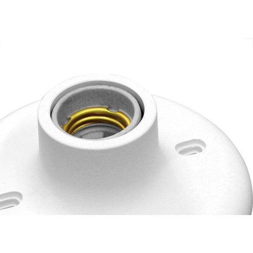 Plafonier Pvc Taschibra Branco Redondo Soquete Porcelana E27 -01