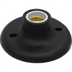 Plafonier Pvc Taschibra Preto Redondo Soquete Porcelana E27 -02
