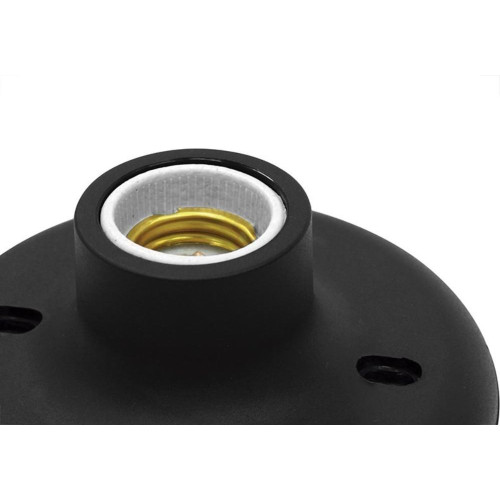 Plafonier Pvc Taschibra Preto Redondo Soquete Porcelana E27 -02