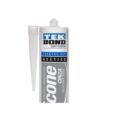 Cola Silicone Tekbond 280G Acetico Cinza 