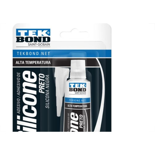 Cola Silicone Tekbond 50G Alta Temperatura Preta 