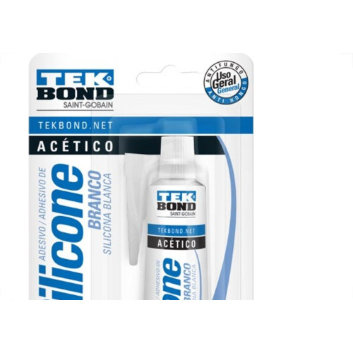 Cola Silicone Tekbond 50G Acetico Branca Com Blister 