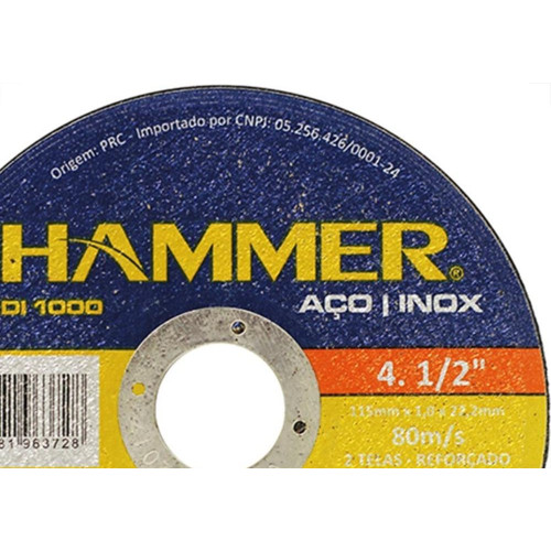 Disco De Corte Para Inox Hammer 4.1/2''X1.0Mm Gydi1000