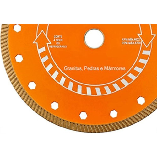 Disco Diamantado Braskoki 230Mm Turbo Jet Laranja Seco/Agua 