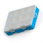 Caixa Organizadora Valeplast Cristal Media Azul 17X24 65017