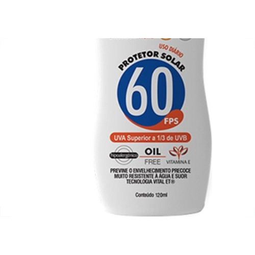Protetor Solar Fator 60 Com 1/3 De Uva 120Ml Nutriex 60962