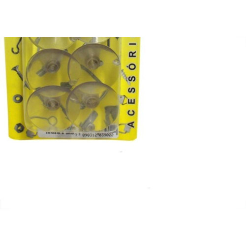 Cartela Ventosa Silicone Preguim 30Mm Com 06 Pecas  - Kit C/10 