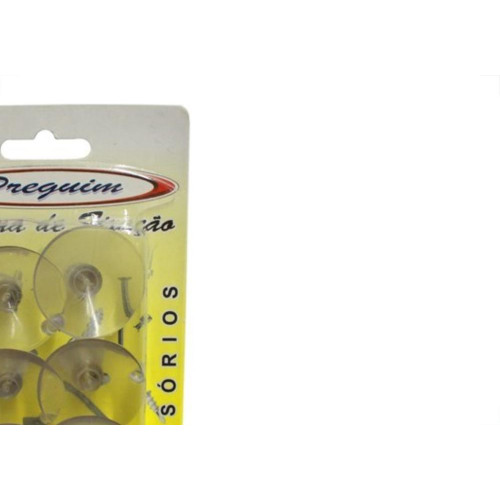 Cartela Ventosa Silicone Preguim 30Mm Com 06 Pecas  - Kit C/10 