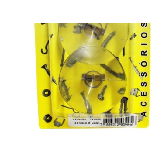 Cartela Ventosa Silicone Preguim 45Mm Com 02 Pecas  - Kit C/10 