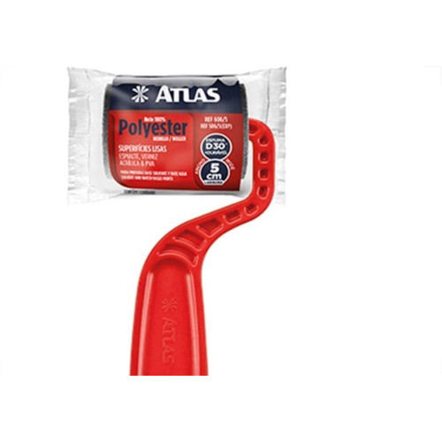 Rolo Espuma Atlas Cinza 05Cm Com Cabo At607/5