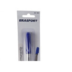 Caneta Marcacao Permanente Brasfort Ponta Fina Azul Blister 7851