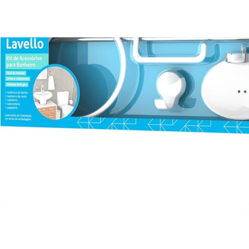 Acessorio Wc Herc Lavello Kit Com 5 Pecas Branco /Cromado 4091