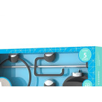 Acessorio Wc Herc Lavello Kit Com 5 Pecas Preto/Cromado 4092