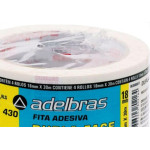 Fita Dupla Face Adelbras Acrilica Transparente 18X 30M  - Kit C/4 