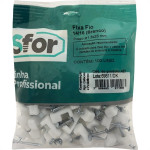 Grampo Fixa Fio Tipo Garra Sforplast 14/16 Branco Com 100 Pecas 427
