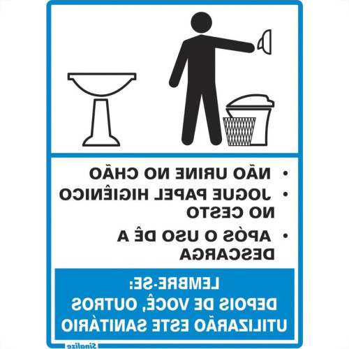 Placa Sinalizacao Poliestireno 15X20 ''Procedimento Sanitario Masculino''  220Ah