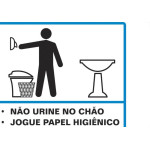 Placa Sinalizacao Poliestireno 15X20 ''Procedimento Sanitario Masculino''  220Ah