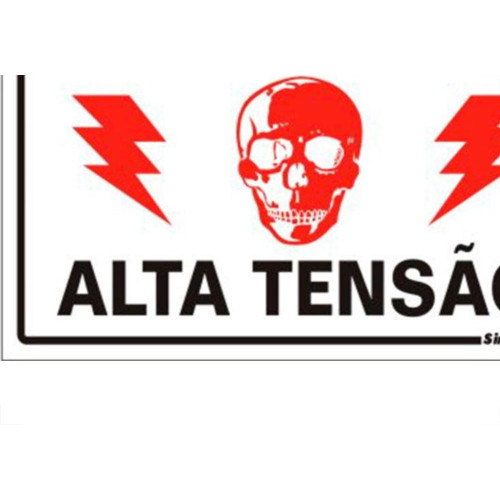 Placa Sinalizacao Poliestireno 15X20 ''Perigo Alta Tensao''  220Be