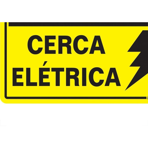 Placa Sinalizacao Poliestireno 15X20 ''Perigo Cerca Eletrica''  220Bs