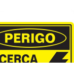 Placa Sinalizacao Poliestireno 15X20 ''Perigo Cerca Eletrica''  220Bs