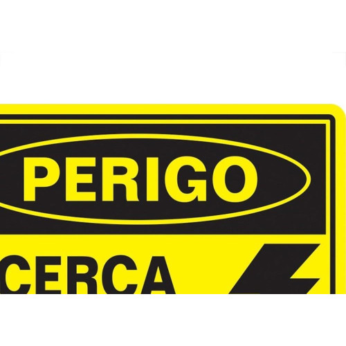 Placa Sinalizacao Poliestireno 15X20 ''Perigo Cerca Eletrica''  220Bs