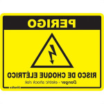 Placa Sinalizacao Poliestireno 15X20 ''Perigo Risco De Choque Eletrico''  220By