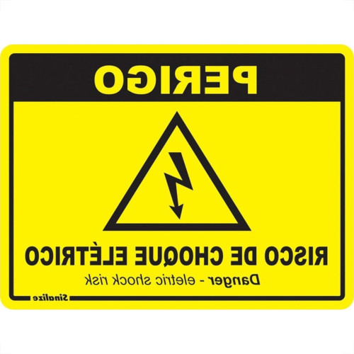 Placa Sinalizacao Poliestireno 15X20 ''Perigo Risco De Choque Eletrico''  220By