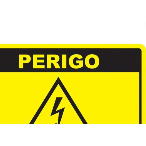 Placa Sinalizacao Poliestireno 15X20 ''Perigo Risco De Choque Eletrico''  220By