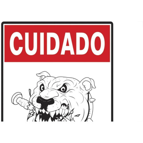Placa Sinalizacao Poliestireno 20X30 ''Cuidado Cachorro Bravo'' 250Ai