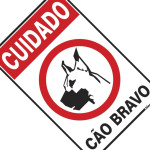 Placa Sinalizacao Poliestireno 20X30 ''Cuidado Cao Bravo''  250Ah