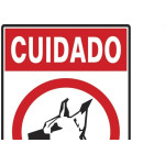 Placa Sinalizacao Poliestireno 20X30 ''Cuidado Cao Bravo''  250Ah