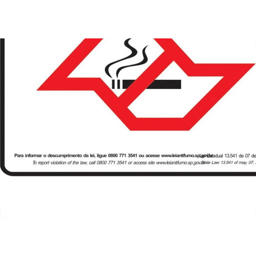 Placa Sinalizacao Poliestireno 20X25 ''lei Estadual Sp13541'' 280Sp