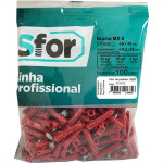 Bucha Fixacao Sforplast Mx 06 Com Parafuso 100 Pecas 1697