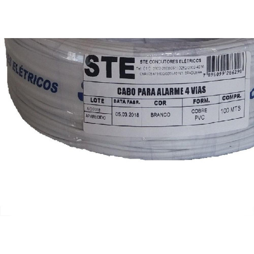Cabo Alarme Ste 4 Vias 0,40Mm 100M 159 Branco 732