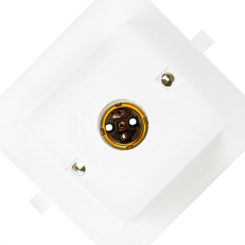 Plafonier Pvc Interneed Branco Quadrado Soquete Porcelana E27 67894