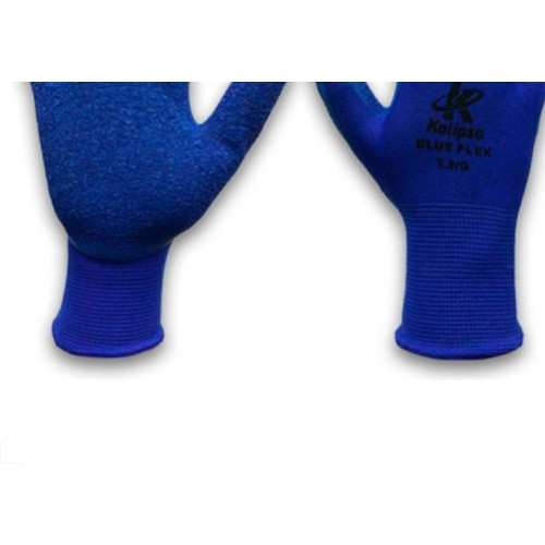 Luva Malha Kalipso Blueflex Emborrachada M Par  - Kit C/12 