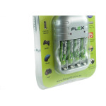 Carregador Flexgold Para Pilha Aaa 1100Ma Com 4 Aaa Fx-C03/Aaa