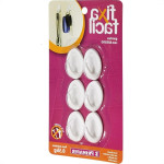 Gancho Adesivo Primafer Branco Plastico 0,5 1Kg 6Pecas Pequeno 2501