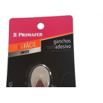 Gancho Adesivo Primafer Branco Inox 0,7 1Kg 3Pecas Pequeno Pr2591