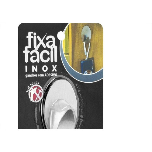 Gancho Adesivo Primafer Branco Inox 1 1Kg 2Pecas Medio Pr2592