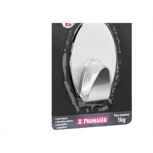 Gancho Adesivo Primafer Branco Inox 1 1Kg 1Peca Grande Pr2593