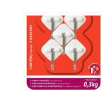 Gancho Adesivo Primafer Branco Plastico/Metal 0,3 1Kg 5Peca Losango Pr2561