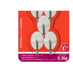 Gancho Adesivo Primafer Branco Plastico/Metal 0,3 1Kg 5Peca Oval Pr2562