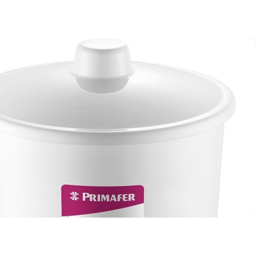 Lixeira Primafer Plastico 6 Litros Branca Com Tampa 1014-2