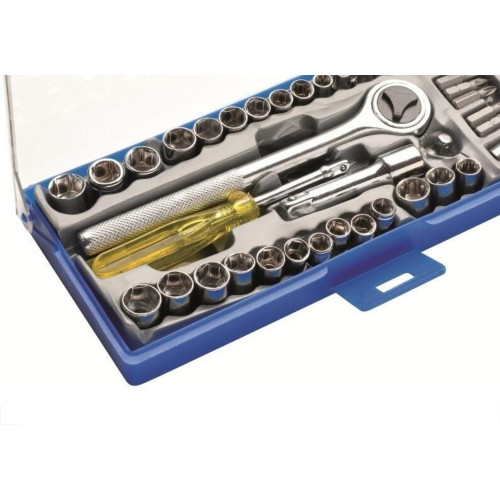 Soquete Excellent Bits Com Catraca Encaixe 1/4 E 3/8''Com 40Pecas 8Zi