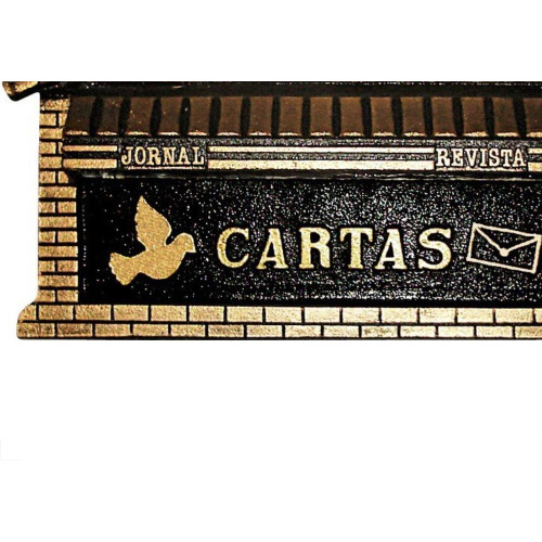 Caixa Carta Real Aluminio''Casinha''N08 Ouro Grande 21
