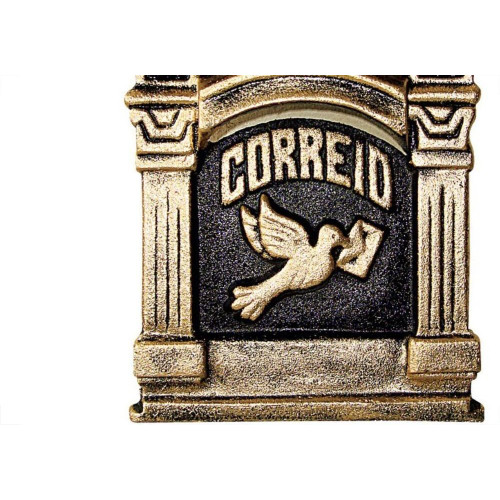 Caixa Carta Real Aluminio''Casinha''N12 Ouro Pequena 32