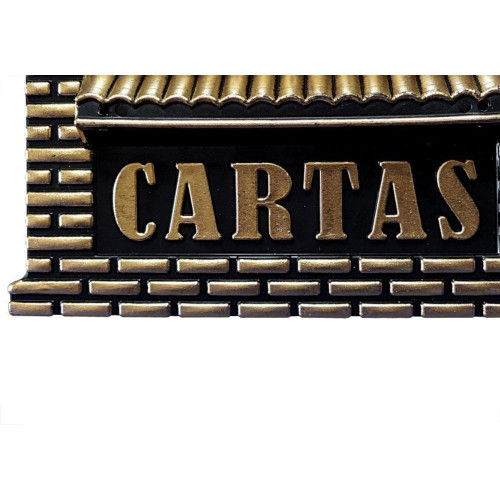 Caixa Carta Real Plastico''Casinha''N04P Ouro Media 65