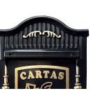 Caixa Carta Real Plastico''Pombo''N26P Preta Pequena 448